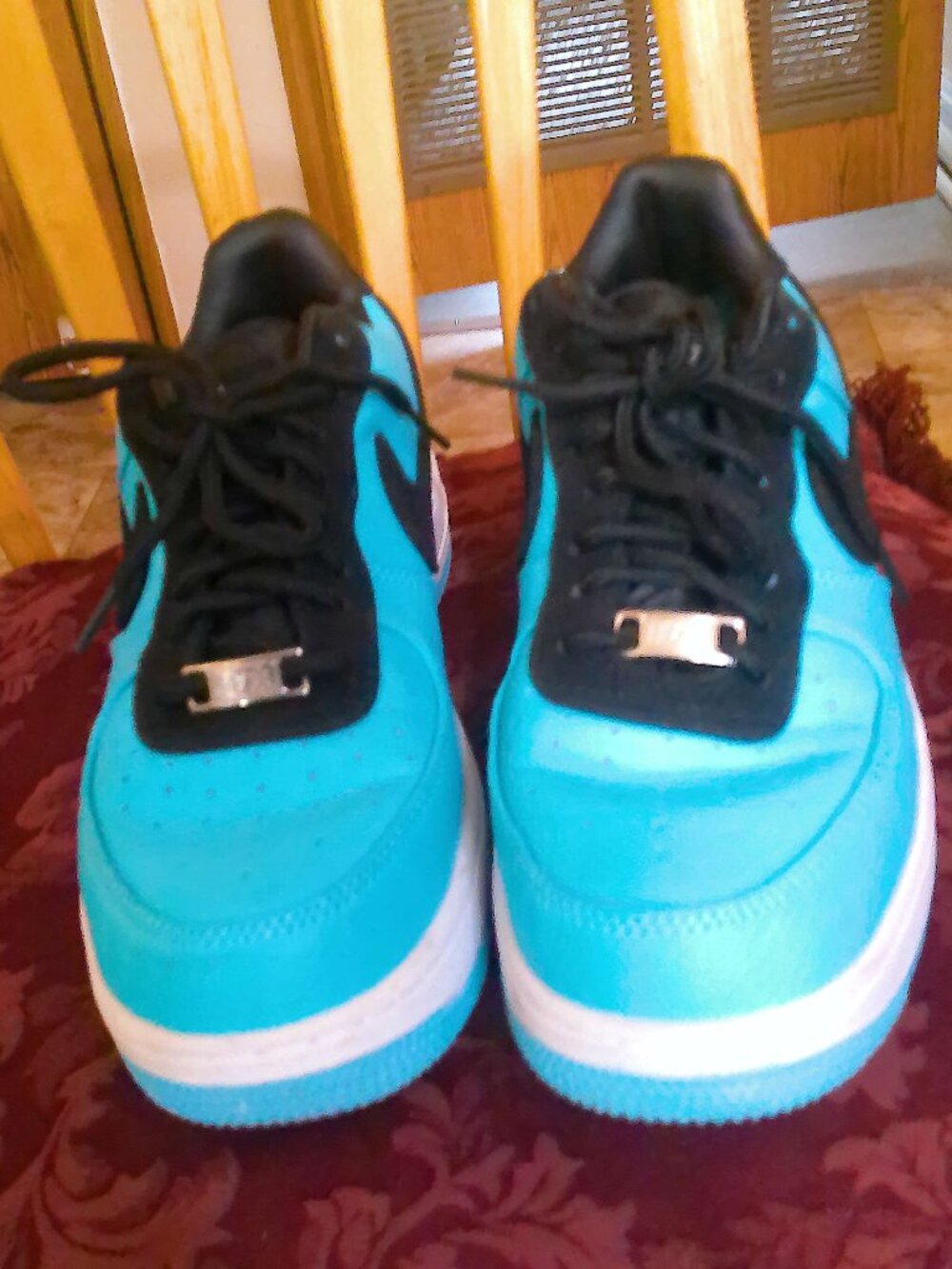 Nike/Tiffany Women's AF1 Air Teal and Black Sneakers, Size 8.5 - Picture 2 of 8